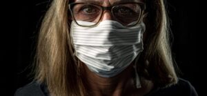 Woman covid mask