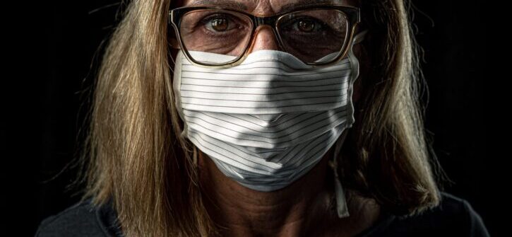 Woman covid mask